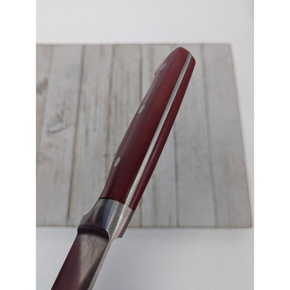 Paula Deen Chef Knife Stainless Steel Red Handle 8" Blade 13-1/2" Long - Picture 10 of 12